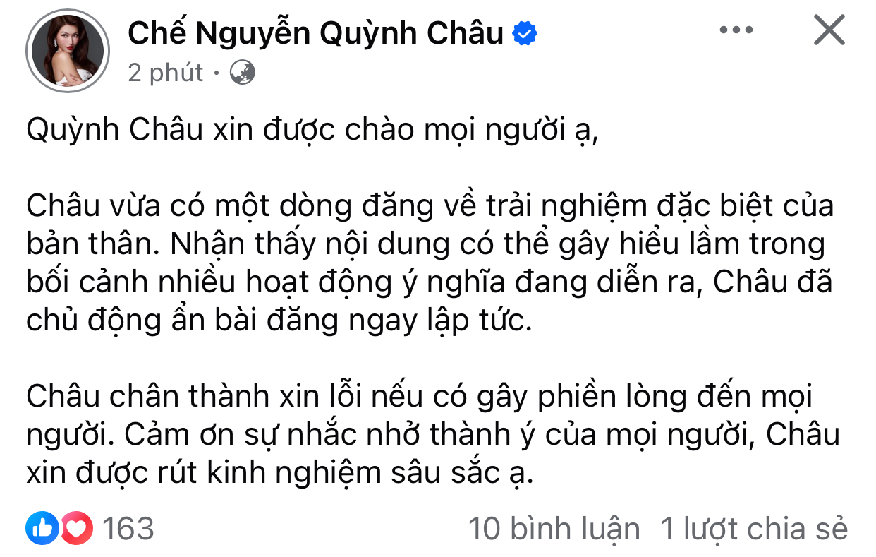 &Aacute; hậu Quỳnh Ch&acirc;u xin lỗi về b&agrave;i đăng kẹt xe ngay dịp Đại lễ 30/4- Ảnh 3.