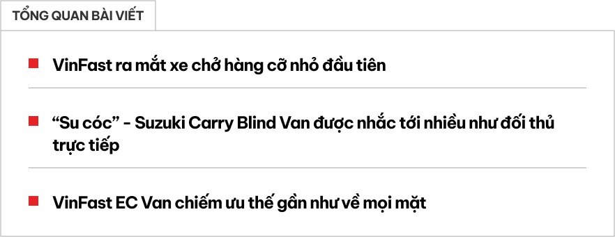 'Đặt lên bàn cân' EC Van và Suzuki Carry mới hiểu vì sao dân mạng gọi xe mới của VinFast là 'kẻ hủy diệt Su cóc'- Ảnh 1. 'Đặt lên bàn cân' EC Van và Suzuki Carry mới hiểu vì sao dân mạng gọi xe mới của VinFast là 'kẻ hủy diệt Su cóc'- Ảnh 1.