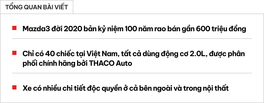 Mazda3 2020 rao bán gần 600 triệu: Gần đắt nhất thị trường, khó “đụng hàng”, chỉ có 40 chiếc toàn Việt Nam- Ảnh 1. Mazda3 2020 rao bán gần 600 triệu: Gần đắt nhất thị trường, khó “đụng hàng”, chỉ có 40 chiếc toàn Việt Nam- Ảnh 1.