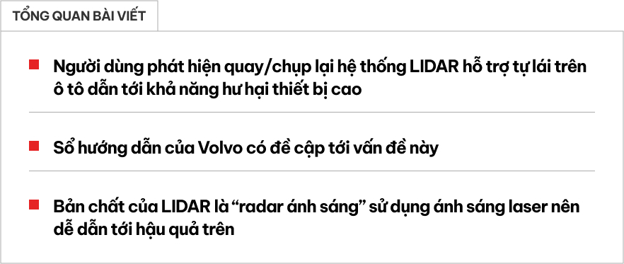 Lo an toàn cho bạn đã đành, Volvo giờ lo cho cả điện thoại của bạn: Khuyên đừng chụp ảnh đầu xe gắn cảm biến ADAS vì điều này- Ảnh 1. Lo an toàn cho bạn đã đành, Volvo giờ lo cho cả điện thoại của bạn: Khuyên đừng chụp ảnh đầu xe gắn cảm biến ADAS vì điều này- Ảnh 1.