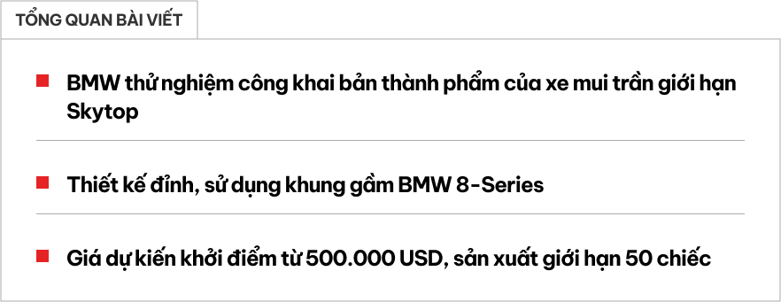 BMW Skytop lộ ảnh: Bản thương mại hệt concept, giá quy đổi hơn 12 tỷ đồng, chỉ 50 chiếc nhưng đều đã có chủ- Ảnh 1. BMW Skytop lộ ảnh: Bản thương mại hệt concept, giá quy đổi hơn 12 tỷ đồng, chỉ 50 chiếc nhưng đều đã có chủ- Ảnh 1.