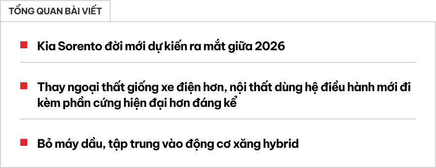Thêm thông tin Kia Sorento thế hệ mới: Thiết kế hoàn toàn mới, màn hình cong đôi, bỏ máy dầu, thêm bản PHEV, ra mắt năm sau- Ảnh 1. Thêm thông tin Kia Sorento thế hệ mới: Thiết kế hoàn toàn mới, màn hình cong đôi, bỏ máy dầu, thêm bản PHEV, ra mắt năm sau- Ảnh 1.