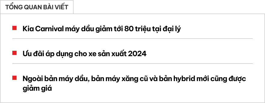 Kia Carnival máy dầu giảm tới 80 triệu: Bản tiêu chuẩn vẫn đắt hơn Custin cao nhất, nhưng con số này cho thấy người Việt mua xe không chỉ vì giá- Ảnh 1. Kia Carnival máy dầu giảm tới 80 triệu: Bản tiêu chuẩn vẫn đắt hơn Custin cao nhất, nhưng con số này cho thấy người Việt mua xe không chỉ vì giá- Ảnh 1.
