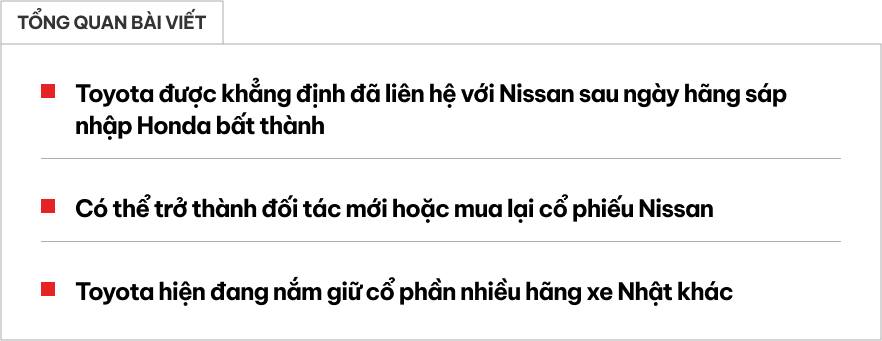 Nissan 'cạn lựa chọn', Toyota bất ngờ 'ra tay' tiếp cận: Cú bắt tay lịch sử hay lại một màn đổ vỡ khác?- Ảnh 1. Nissan 'cạn lựa chọn', Toyota bất ngờ 'ra tay' tiếp cận: Cú bắt tay lịch sử hay lại một màn đổ vỡ khác?- Ảnh 1.