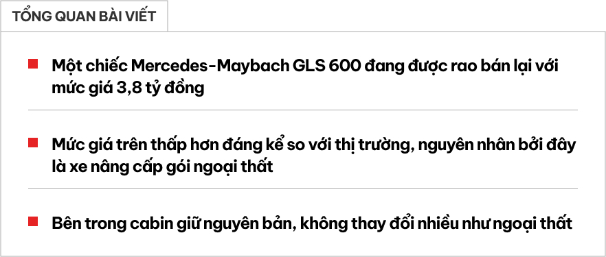 Chiếc xe trông giống Mercedes-Maybach GLS 600 này có giá bán lại gần 3,8 tỷ đồng: Chủ cũ độ nhiều chi tiết nhưng chừa lại nội thất 'zin'- Ảnh 1. Chiếc xe trông giống Mercedes-Maybach GLS 600 này có giá bán lại gần 3,8 tỷ đồng: Chủ cũ độ nhiều chi tiết nhưng chừa lại nội thất 'zin'- Ảnh 1.