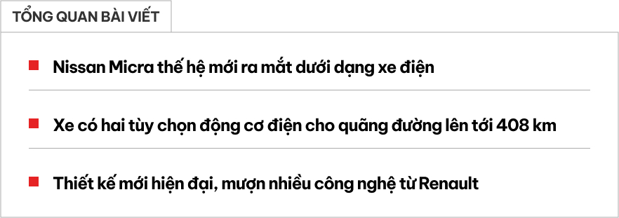 Nissan Micra từng bán ở Việt Nam có diện mạo mới lột xác: Dáng vẫn nhỏ xinh như MINI, chạy điện gần 410km/sạc- Ảnh 1.