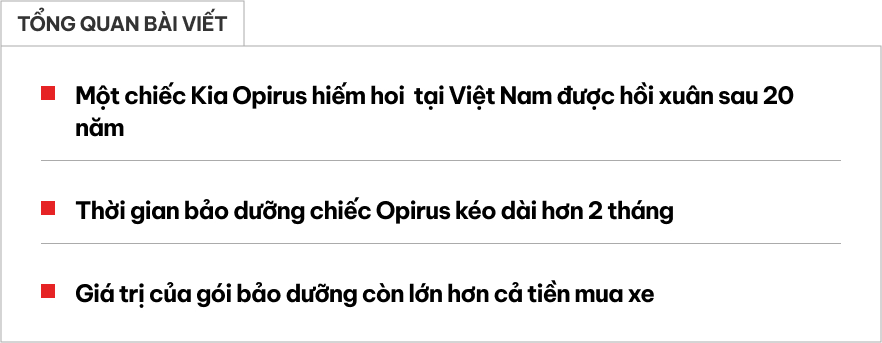 Sắm được Kia Opirus siêu hiếm long lanh như ‘Mẹc E’, chủ xe lặn lội từ Khánh Hòa tới TP.HCM, chờ hơn 2 tháng để bảo dưỡng, tút tát- Ảnh 1. Sắm được Kia Opirus siêu hiếm long lanh như ‘Mẹc E’, chủ xe lặn lội từ Khánh Hòa tới TP.HCM, chờ hơn 2 tháng để bảo dưỡng, tút tát- Ảnh 1.