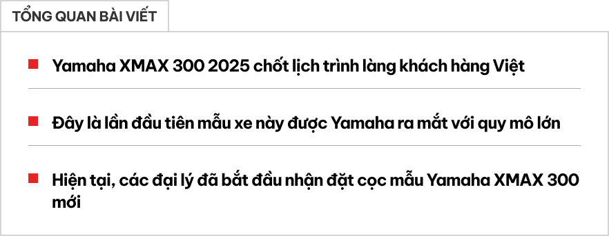 Yamaha XMAX 300 2025 chốt ra mắt Việt Nam tuần sau: Nhẹ hơn, nhiều màn hình hơn, thêm lựa chọn cao cấp cho dân mê phượt- Ảnh 1.