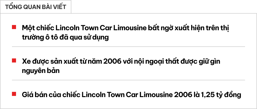 Lincoln Limousine hiếm bán lại giá 1,2 tỷ: Giá ngang Camry mới, dài gần gấp đôi C-Class, có ghế sofa, quầy bar 'sang chảnh'- Ảnh 1. Lincoln Limousine hiếm bán lại giá 1,2 tỷ: Giá ngang Camry mới, dài gần gấp đôi C-Class, có ghế sofa, quầy bar 'sang chảnh'- Ảnh 1.