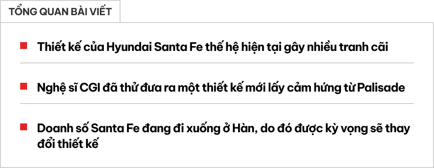 Hyundai Santa Fe đổi đuôi như thế này dễ được người Việt thích hơn: Đèn 'mượn' Sonata, đuôi như Palisade- Ảnh 1. Hyundai Santa Fe đổi đuôi như thế này dễ được người Việt thích hơn: Đèn 'mượn' Sonata, đuôi như Palisade- Ảnh 1.