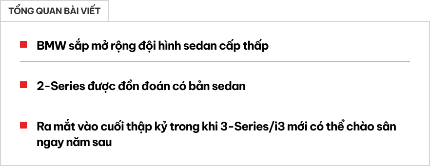 BMW 3 Series sắp có đàn em cỡ nhỏ hơn, giá dễ rẻ hơn, chỉ chạy điện- Ảnh 1. BMW 3 Series sắp có đàn em cỡ nhỏ hơn, giá dễ rẻ hơn, chỉ chạy điện- Ảnh 1.