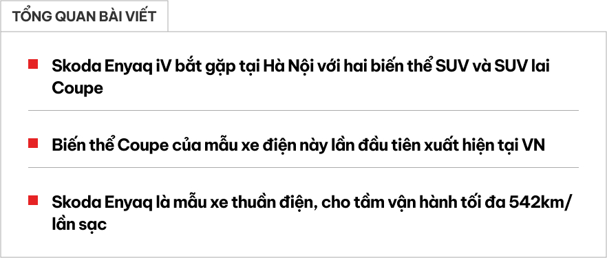 Skoda Enyaq tiếp tục lộ diện tại Việt Nam: Là bản cao nhất, động cơ điện mạnh 340 mã lực, chạy 542km/sạc, có biến thể SUV coupe, không phải thế hệ mới nhất- Ảnh 1. Skoda Enyaq tiếp tục lộ diện tại Việt Nam: Là bản cao nhất, động cơ điện mạnh 340 mã lực, chạy 542km/sạc, có biến thể SUV coupe, không phải thế hệ mới nhất- Ảnh 1.