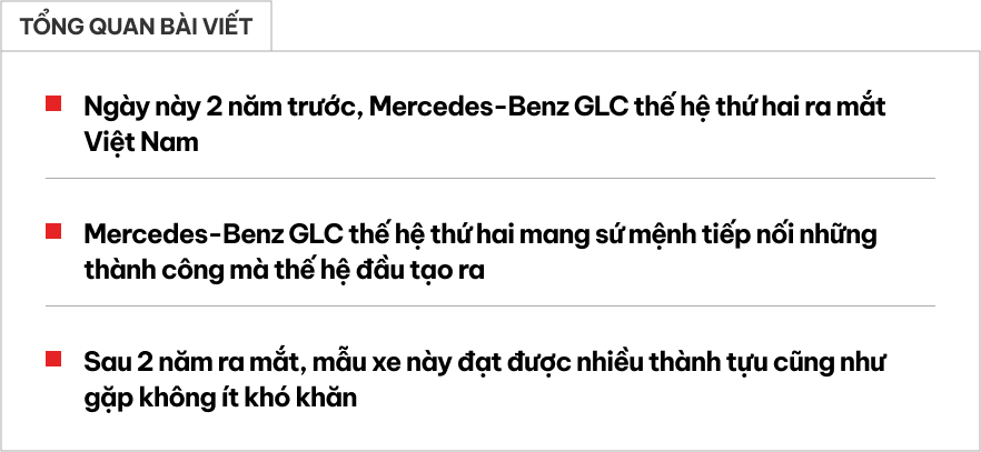 Ngày này năm xưa: Tròn 2 năm Mercedes-Benz GLC thế hệ thứ hai ra mắt Việt Nam, giá tăng đáng kể nhưng vẫn duy trì sức hút- Ảnh 1. Ngày này năm xưa: Tròn 2 năm Mercedes-Benz GLC thế hệ thứ hai ra mắt Việt Nam, giá tăng đáng kể nhưng vẫn duy trì sức hút- Ảnh 1.