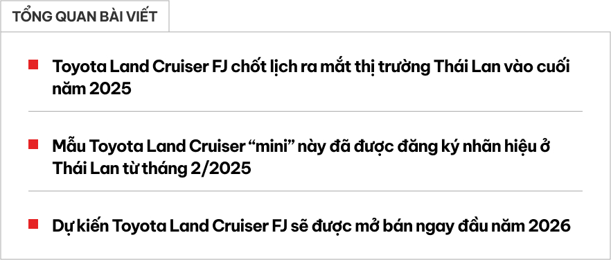 Tiểu Toyota Land Cruiser chốt lịch ra mắt: Chỉ 1 phiên bản động cơ, trục cơ sở ngang Mitsubishi Xforce- Ảnh 1. Tiểu Toyota Land Cruiser chốt lịch ra mắt: Chỉ 1 phiên bản động cơ, trục cơ sở ngang Mitsubishi Xforce- Ảnh 1.