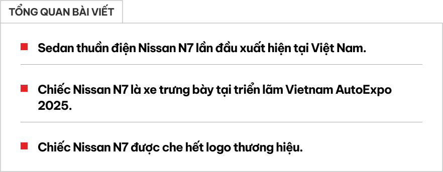 Nissan N7 lần đầu xuất hiện tại Việt Nam: Động cơ điện mạnh 215-268 mã lực, là xe trưng bày, xe hạng D nhưng giá quy đổi ngang Vios- Ảnh 1. Nissan N7 lần đầu xuất hiện tại Việt Nam: Động cơ điện mạnh 215-268 mã lực, là xe trưng bày, xe hạng D nhưng giá quy đổi ngang Vios- Ảnh 1.