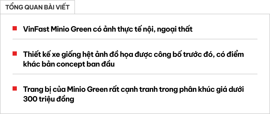 Bóc tách trang bị VinFast Minio Green từ loạt ảnh nội, ngoại thất rò rỉ sớm: Cụm đèn 'ăn tiền', bên trong có nhiều điểm thực dụng- Ảnh 1.