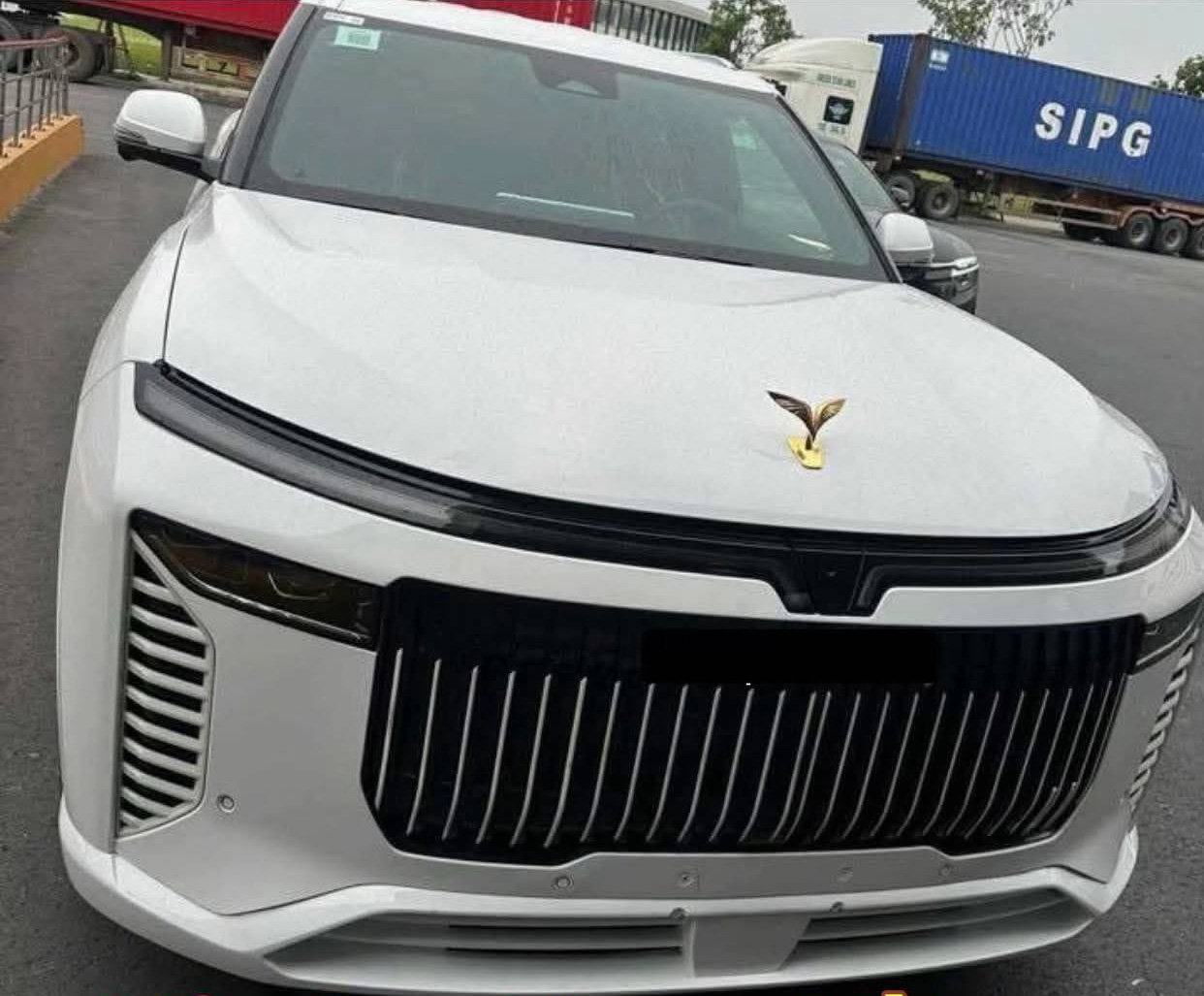SUV mới giống VinFast VF 9 lộ màu sơn trắng cho thấy nhiều đường nét khác hẳn 'bản gốc', logo đặt nổi kiểu Rolls-Royce- Ảnh 4.