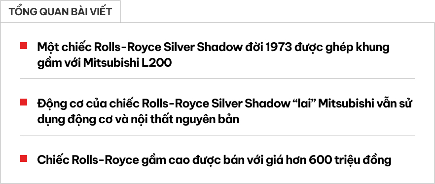 Rolls-Royce 'xin' gầm Mitsubishi để off-road, 1 bình xăng chạy tới 2.000km, giá quy đổi chỉ hơn 600 triệu- Ảnh 1. Rolls-Royce 'xin' gầm Mitsubishi để off-road, 1 bình xăng chạy tới 2.000km, giá quy đổi chỉ hơn 600 triệu- Ảnh 1.