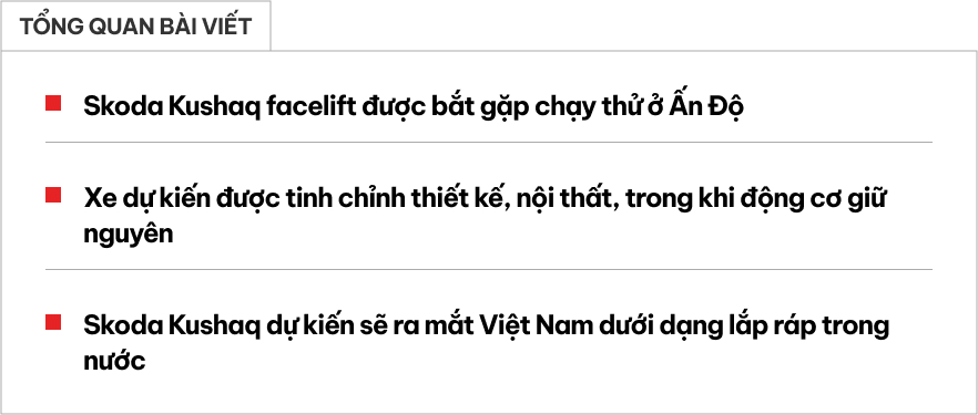 Skoda Kushaq chưa ra mắt Việt Nam đã sắp có bản nâng cấp: Thiết kế tinh chỉnh, cửa sổ trời toàn cảnh, ADAS- Ảnh 1. Skoda Kushaq chưa ra mắt Việt Nam đã sắp có bản nâng cấp: Thiết kế tinh chỉnh, cửa sổ trời toàn cảnh, ADAS- Ảnh 1.
