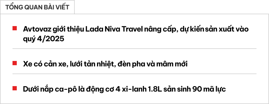 Lada Niva Travel sắp bán tại Việt Nam chuẩn bị ra bản mới: 'Lột xác' ngoại hình, động cơ mạnh hơn nhưng vẫn yếu hơn Raize, Sonet- Ảnh 1. Lada Niva Travel sắp bán tại Việt Nam chuẩn bị ra bản mới: 'Lột xác' ngoại hình, động cơ mạnh hơn nhưng vẫn yếu hơn Raize, Sonet- Ảnh 1.