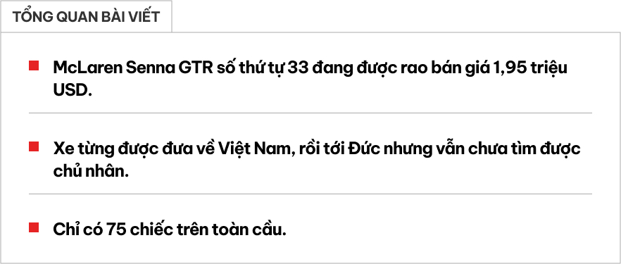 Số phận lận đận của Senna GTR từng đến Việt Nam: Về Đức vẫn chưa có chủ, giá về dưới 2 triệu USD- Ảnh 1.