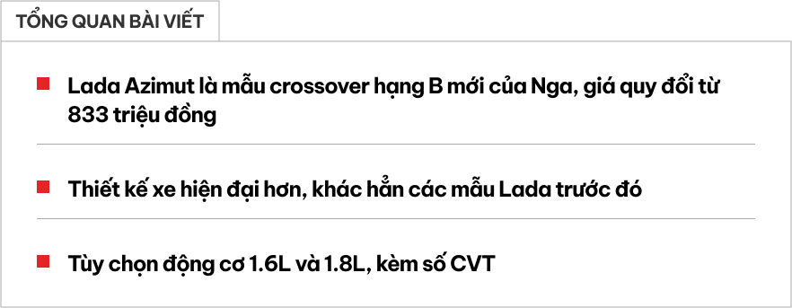 Lada Azimut - SUV mới dáng chất chơi, nhiều công nghệ xịn, phát triển từ một mẫu đã đưa về Việt Nam, cùng phân khúc Xforce- Ảnh 1.