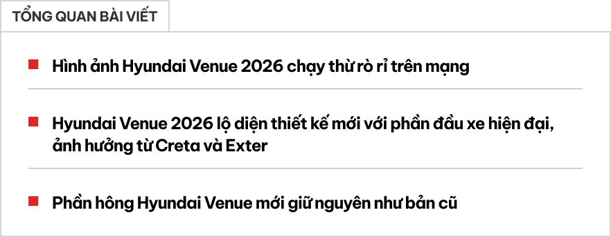 Xem trước Hyundai Venue 2026: Nhiều điểm giống Creta, dễ thêm bản thể thao N Line phả 'hơi nóng' lên Raize, Sonet- Ảnh 1. Xem trước Hyundai Venue 2026: Nhiều điểm giống Creta, dễ thêm bản thể thao N Line phả 'hơi nóng' lên Raize, Sonet- Ảnh 1.