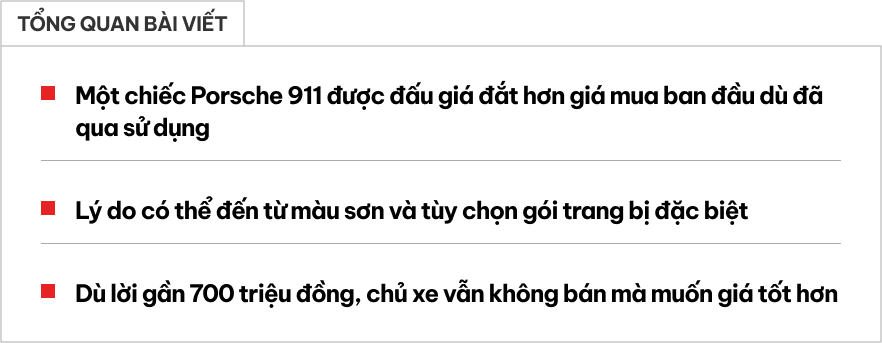 Người giàu chơi xe thế này thì càng giàu: Chủ xe Porsche 911 đi rồi bán lại vẫn lãi gần 700 triệu đồng nhờ 2 yếu tố- Ảnh 1.