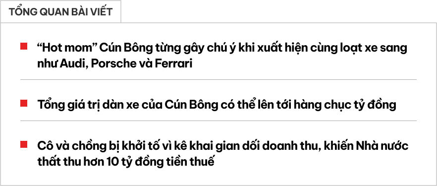 'Hot mom' Cún Bông từng khoe dàn xe đắt tiền trước khi bị bắt: Có cả Ferrari, Porsche, trị giá ước tính hàng chục tỷ đồng- Ảnh 1.