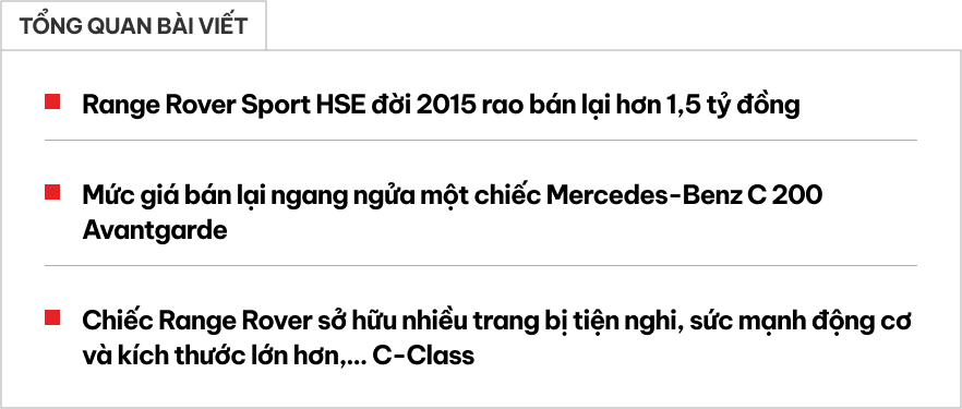Đây là chiếc Range Rover dành cho dân chơi thích trải nghiệm nhưng chỉ đủ tiền tậu Mercedes C 200- Ảnh 1. Đây là chiếc Range Rover dành cho dân chơi thích trải nghiệm nhưng chỉ đủ tiền tậu Mercedes C 200- Ảnh 1.