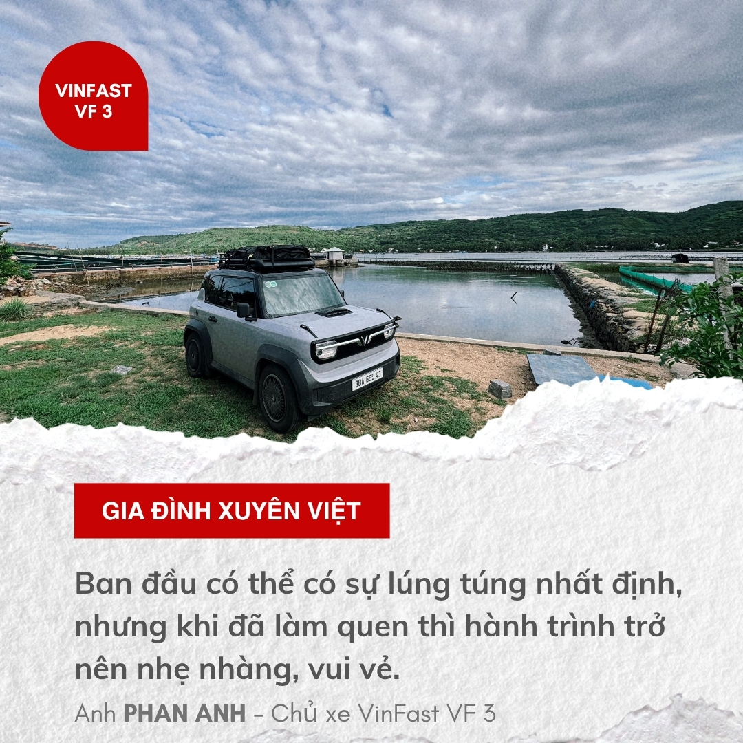 Gia đình 4 người xuyên Việt bằng VinFast VF 3: 'Tiết kiệm 20 triệu đồng so với xe xăng, muốn xuyên ĐNÁ'- Ảnh 3. Gia đình 4 người xuyên Việt bằng VinFast VF 3: 'Tiết kiệm 20 triệu đồng so với xe xăng, muốn xuyên ĐNÁ'- Ảnh 3.