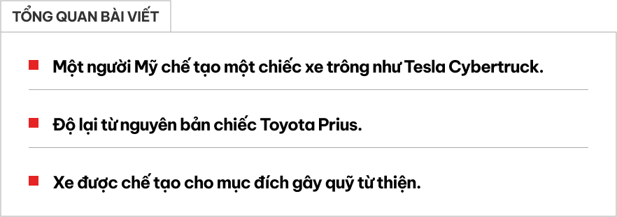 'Dị' như dân chơi này: Nhìn rất Tesla Cybertruck nhưng lại là... Toyota- Ảnh 1.