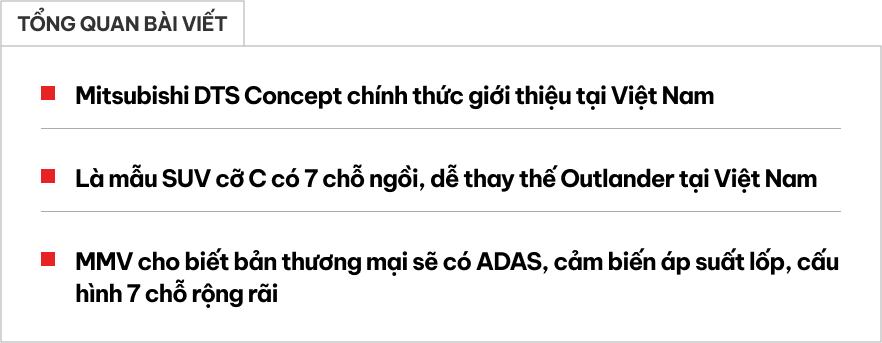 Mitsubishi DST Concept ra mắt Việt Nam: Mẫu xe 7 chỗ mới dễ thay thế Outlander, nhiều điểm giống Xforce, có ADAS- Ảnh 1. Mitsubishi DST Concept ra mắt Việt Nam: Mẫu xe 7 chỗ mới dễ thay thế Outlander, nhiều điểm giống Xforce, có ADAS- Ảnh 1.