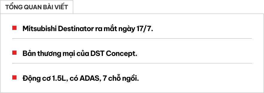 Mitsubishi Destinator chốt ra mắt ngày 17/7: Bản thương mại của DST Concept, dễ thành hàng hot khi về Việt Nam- Ảnh 1. Mitsubishi Destinator chốt ra mắt ngày 17/7: Bản thương mại của DST Concept, dễ thành hàng hot khi về Việt Nam- Ảnh 1.