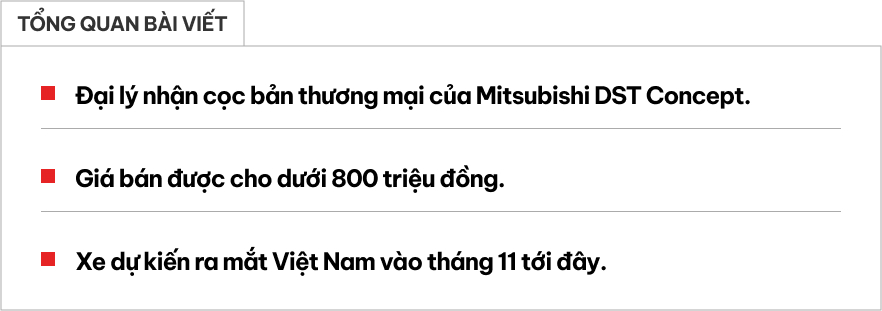 Đại lý báo nhận cọc Mitsubishi Destinator: Giá dự kiến dưới 800 triệu, tháng 11 ra mắt, khách không thích có thể trả cọc- Ảnh 1. Đại lý báo nhận cọc Mitsubishi Destinator: Giá dự kiến dưới 800 triệu, tháng 11 ra mắt, khách không thích có thể trả cọc- Ảnh 1.
