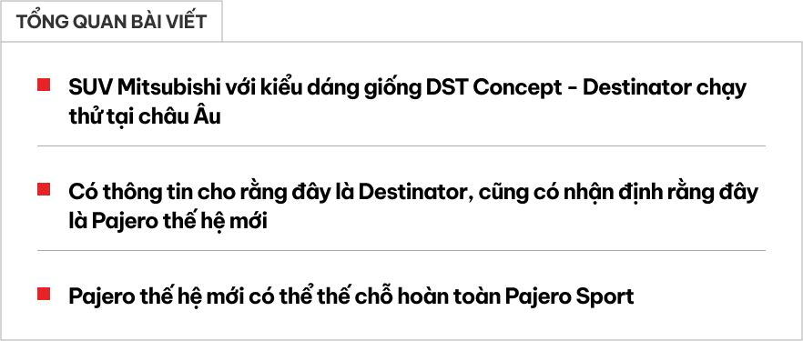 SUV đồn đoán là Mitsubishi Pajero đời mới này có dáng như Destinator sắp về Việt Nam, có thể ra mắt ngay năm nay- Ảnh 1. SUV đồn đoán là Mitsubishi Pajero đời mới này có dáng như Destinator sắp về Việt Nam, có thể ra mắt ngay năm nay- Ảnh 1.