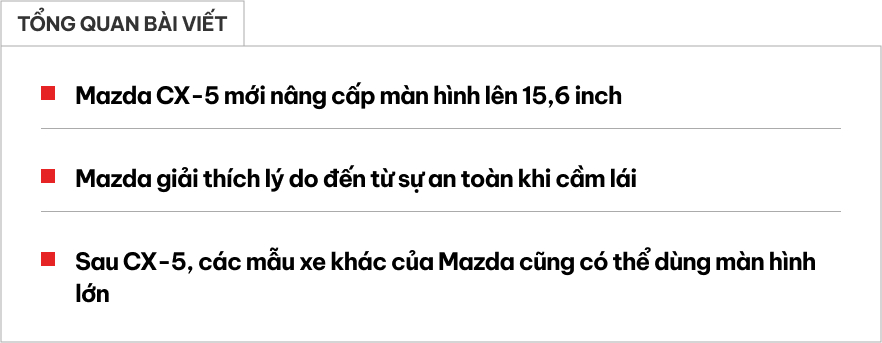 Hóa ra đây là lý do Mazda CX-5 đời mới dùng màn hình to khủng hơn cả iPad và bỏ gần hết nút vật lý- Ảnh 1. Hóa ra đây là lý do Mazda CX-5 đời mới dùng màn hình to khủng hơn cả iPad và bỏ gần hết nút vật lý- Ảnh 1.