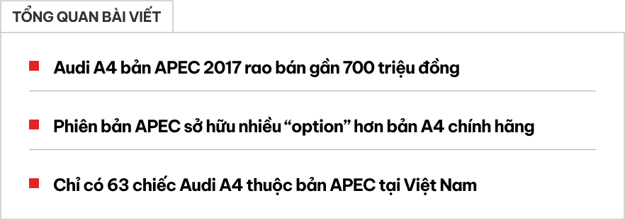 Audi A4 hàng hiếm bán lại ngang Kia K3 'đập hộp': Là bản 'full option' từng dùng cho sự kiện đặc biệt với rèm và loa hàng hiệu- Ảnh 1.