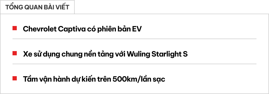 Chevrolet Captiva ‘ăn xăng’ là quá khứ rồi, hãng làm hẳn bản chạy điện hoàn toàn mới: Lõi xe Trung Quốc, có thể chạy hơn 500km/sạc- Ảnh 1.