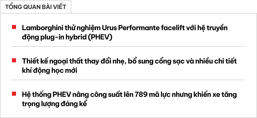 Lamborghini Urus Performante facelift lộ diện: Máy hybrid sạc ngoài cho sức mạnh gần 800 mã lực, nhưng bị chê làm xe 'mất chất'- Ảnh 1.