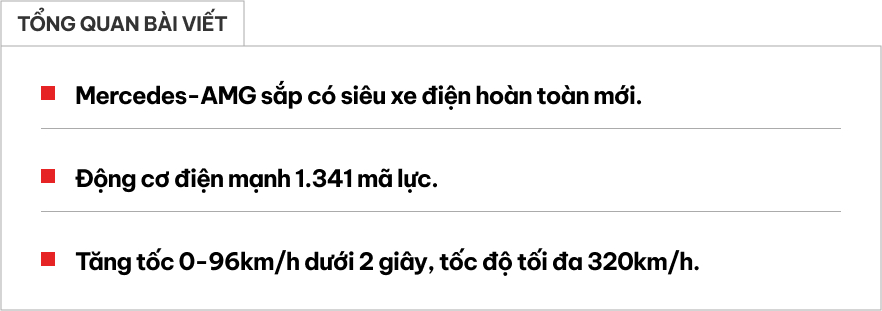Mercedes-AMG sắp có siêu xe điện đầu tiên: Mạnh hơn 1.300 mã lực, có giả lập âm thanh và sang số như xe xăng- Ảnh 1. Mercedes-AMG sắp có siêu xe điện đầu tiên: Mạnh hơn 1.300 mã lực, có giả lập âm thanh và sang số như xe xăng- Ảnh 1.