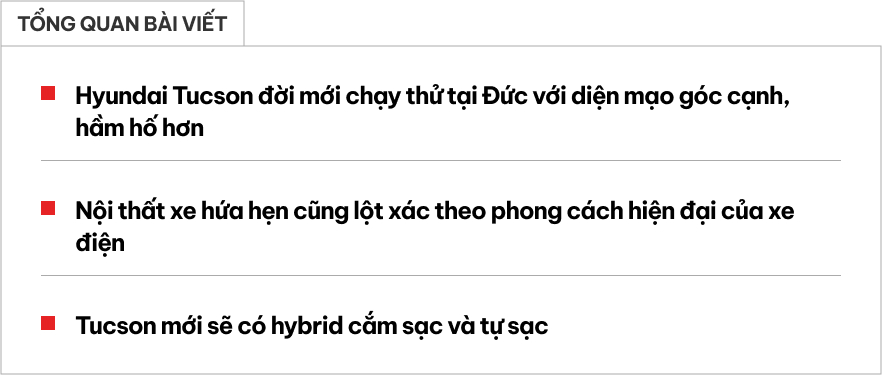 Bộ ảnh này cho thấy Hyundai Tucson đời mới ngày càng giống Santa Fe: Dáng góc cạnh lột xác, ra mắt năm sau đáp trả CX-5- Ảnh 1. Bộ ảnh này cho thấy Hyundai Tucson đời mới ngày càng giống Santa Fe: Dáng góc cạnh lột xác, ra mắt năm sau đáp trả CX-5- Ảnh 1.