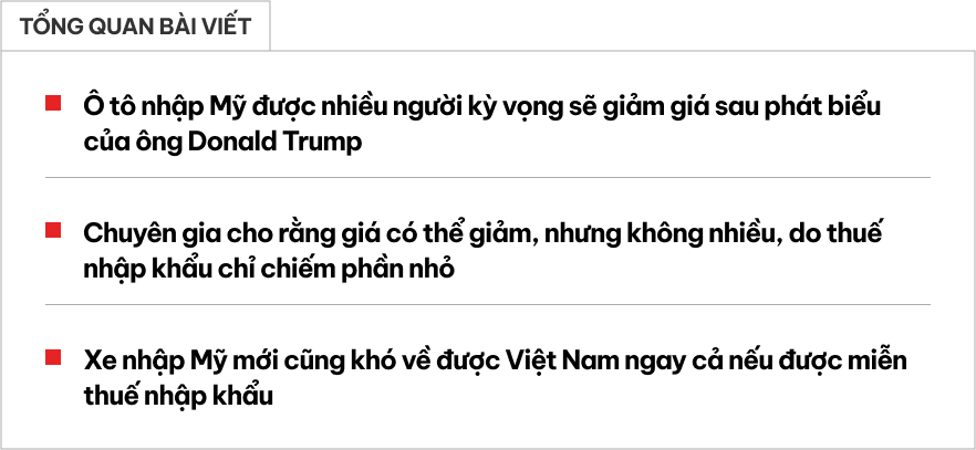 Ô tô Mỹ khó rẻ hơn như dân mạng kỳ vọng khi thuế nhập khẩu 0% vì đây là lý do- Ảnh 1. Ô tô Mỹ khó rẻ hơn như dân mạng kỳ vọng khi thuế nhập khẩu 0% vì đây là lý do- Ảnh 1.