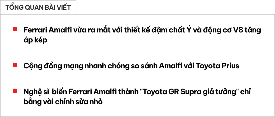 Ferrari Amalfi vừa ra mắt đã bị chế ảnh thành xe... Toyota- Ảnh 1. Ferrari Amalfi vừa ra mắt đã bị chế ảnh thành xe... Toyota- Ảnh 1.