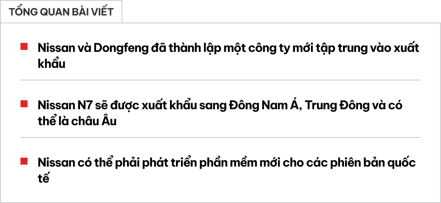 Nissan N7 đã xuất hiện ở Việt Nam không phải chỉ để trưng bày: Hãng lên kế hoạch bán xe ở ĐNÁ, nhưng trước hết cần làm được điều này- Ảnh 1. Nissan N7 đã xuất hiện ở Việt Nam không phải chỉ để trưng bày: Hãng lên kế hoạch bán xe ở ĐNÁ, nhưng trước hết cần làm được điều này- Ảnh 1.