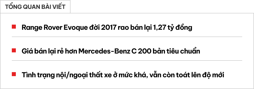 'Hơn tỷ đã đi được Range Rover', người bán rao Evoque rẻ hơn Mercedes-Benz C-Class 'base'- Ảnh 1.
