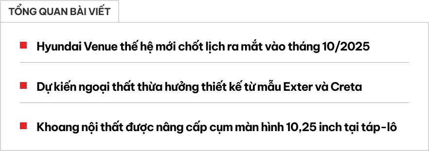 Hyundai Venue thế hệ mới chốt lịch ra mắt: Dễ có nhiều trang bị vượt mặt Raize và Sonet, liệu có cơ hội 'lật bàn' khi về Việt Nam?- Ảnh 1. Hyundai Venue thế hệ mới chốt lịch ra mắt: Dễ có nhiều trang bị vượt mặt Raize và Sonet, liệu có cơ hội 'lật bàn' khi về Việt Nam?- Ảnh 1.