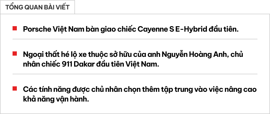 Porsche Cayenne S E-Hybrid đầu tiên Việt Nam đi kèm option gần 800 triệu đồng, biển số đắt ngang Xforce, ‘dân chơi’ nhìn xe dễ biết chủ là ai- Ảnh 1.