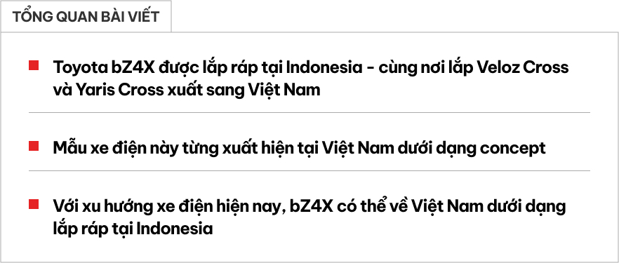 Toyota bZ4X rộng cửa về Việt Nam hơn: Lắp cùng nơi với Yaris Cross, dễ có giá ‘mềm’ nếu đáp ứng một điều kiện- Ảnh 1.