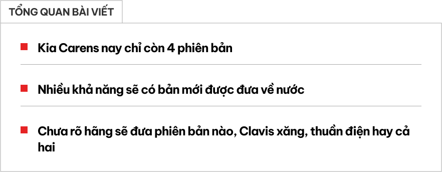 Đây là dấu hiệu cho thấy Kia Carens ở Việt Nam sắp có bản mới: Từ 9 xuống 4 bản, giảm giá hàng chục triệu đồng- Ảnh 1. Đây là dấu hiệu cho thấy Kia Carens ở Việt Nam sắp có bản mới: Từ 9 xuống 4 bản, giảm giá hàng chục triệu đồng- Ảnh 1.